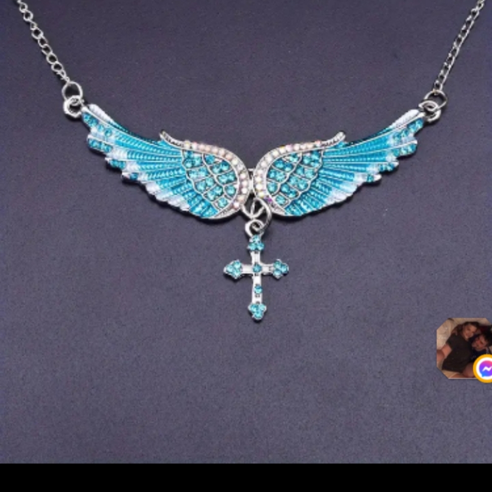Wings Cross Shape Pendant Necklace